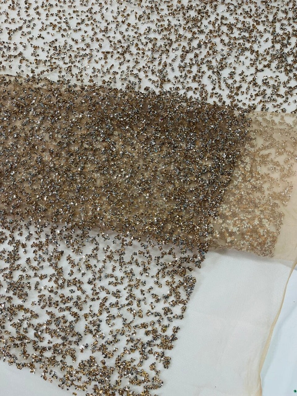 1 Yard Glitter Rhinestone Mesh Fabric Sparkly Sheer Material for Costumes, Gowns & Decor